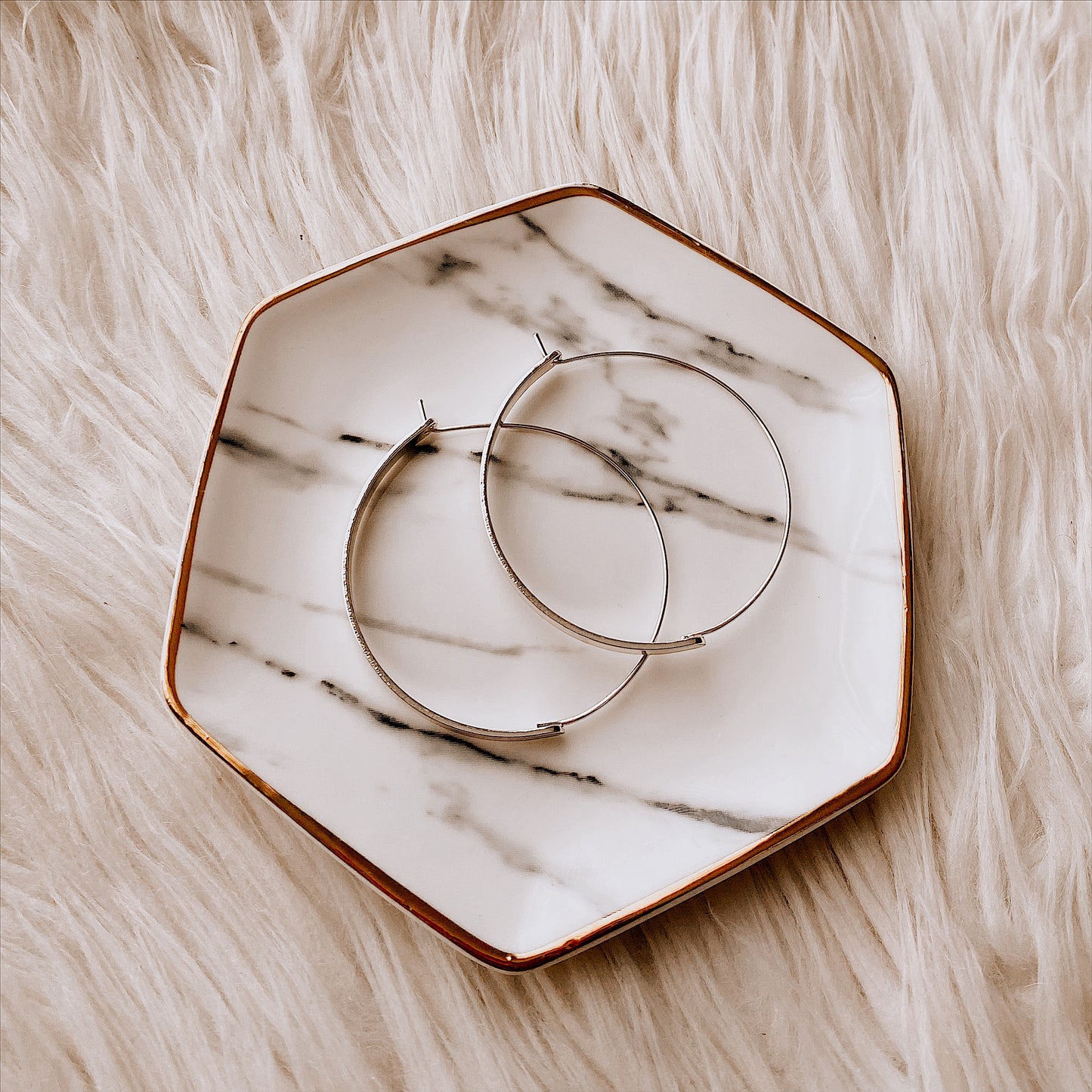 Abby Round Hoop Earrings - Silver