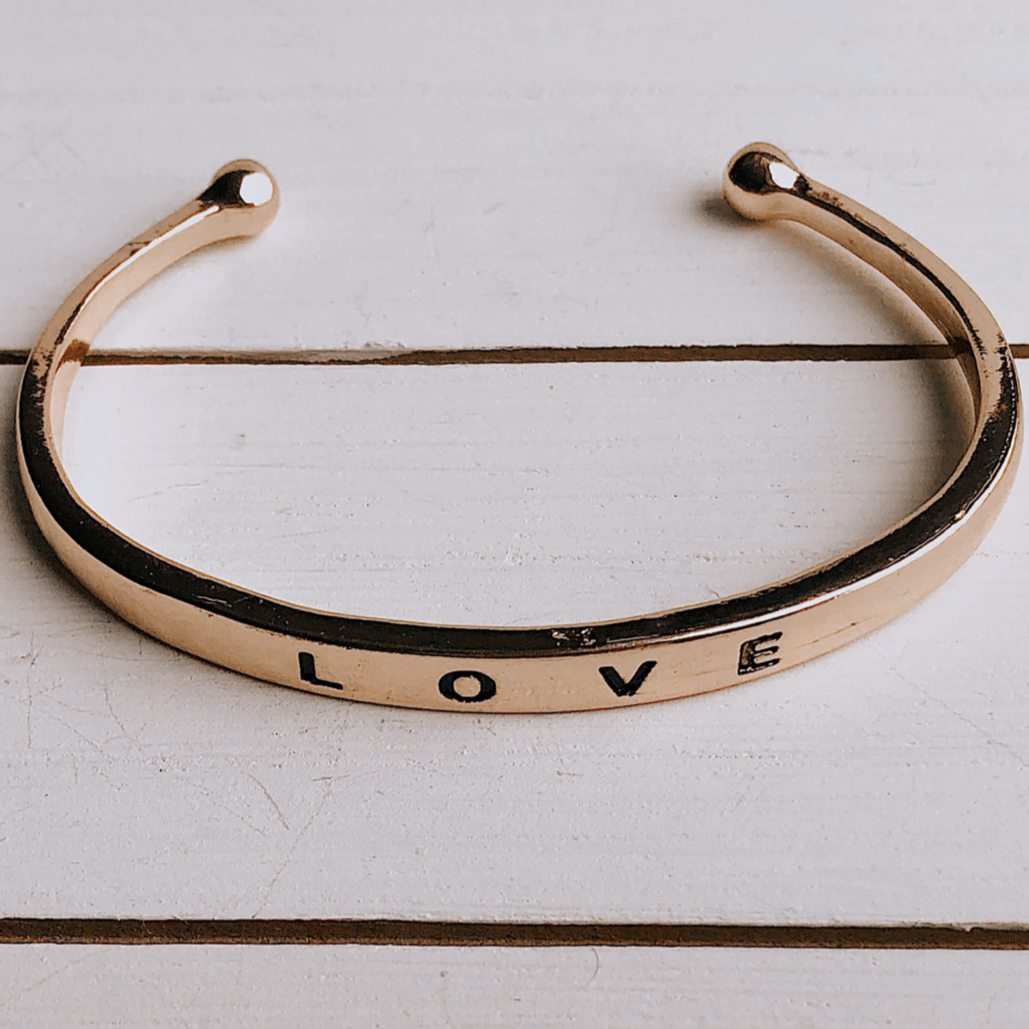 Just Love Open Bangle Bracelet - Rose Gold