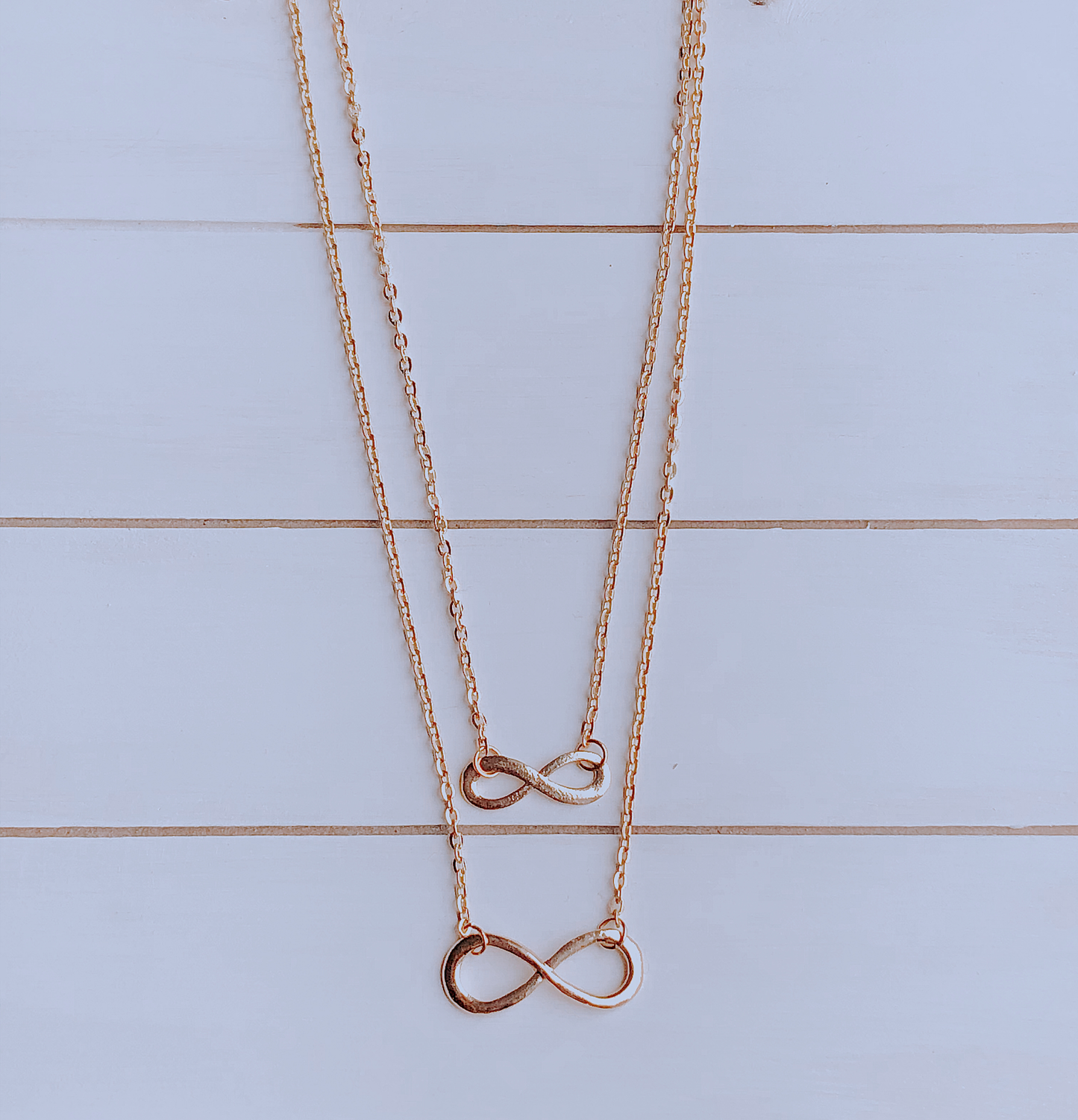 Infinity Love Double Layer Necklace - Gold