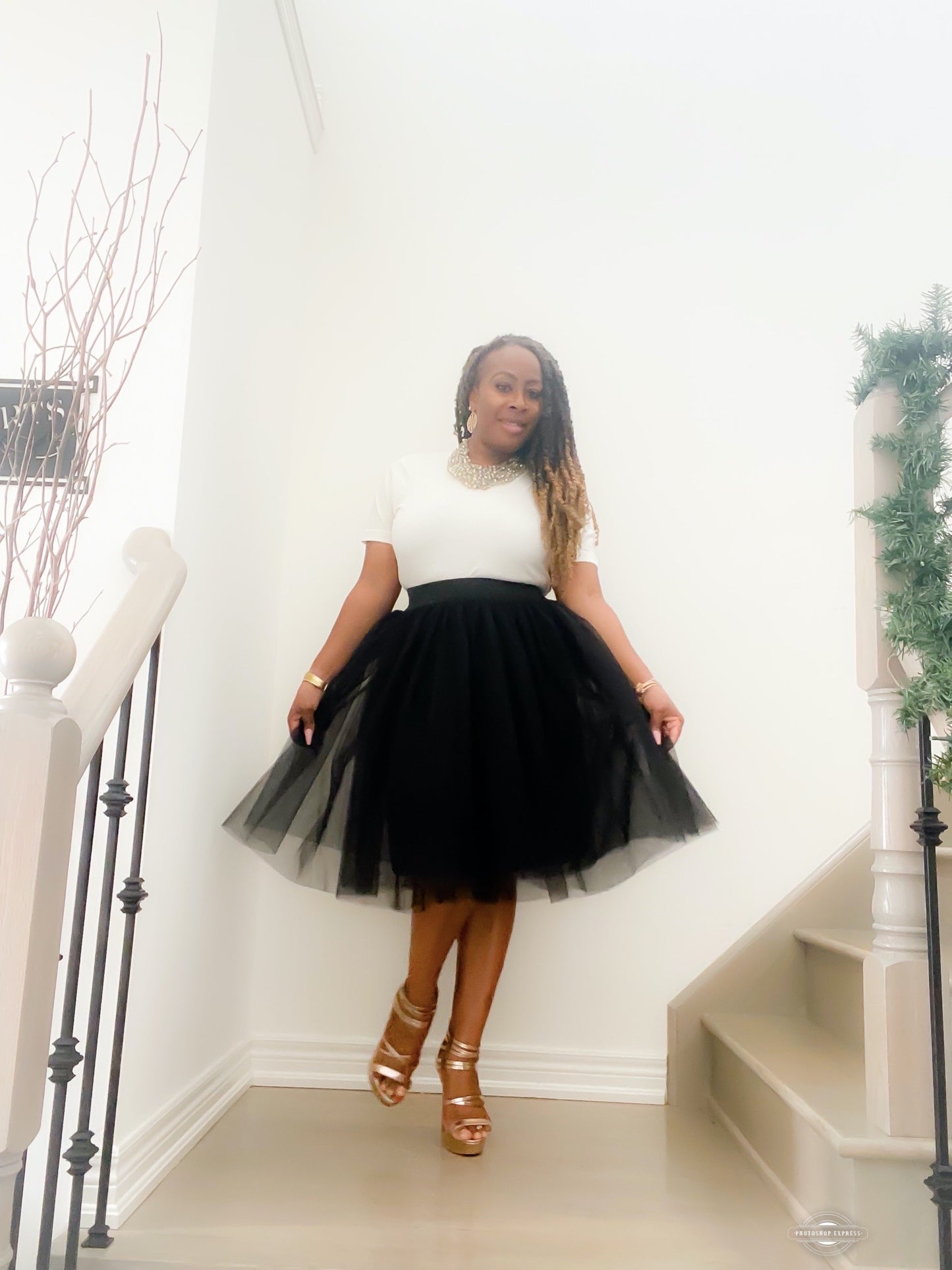 Camille Knee Length Tulle Skirt - Pink