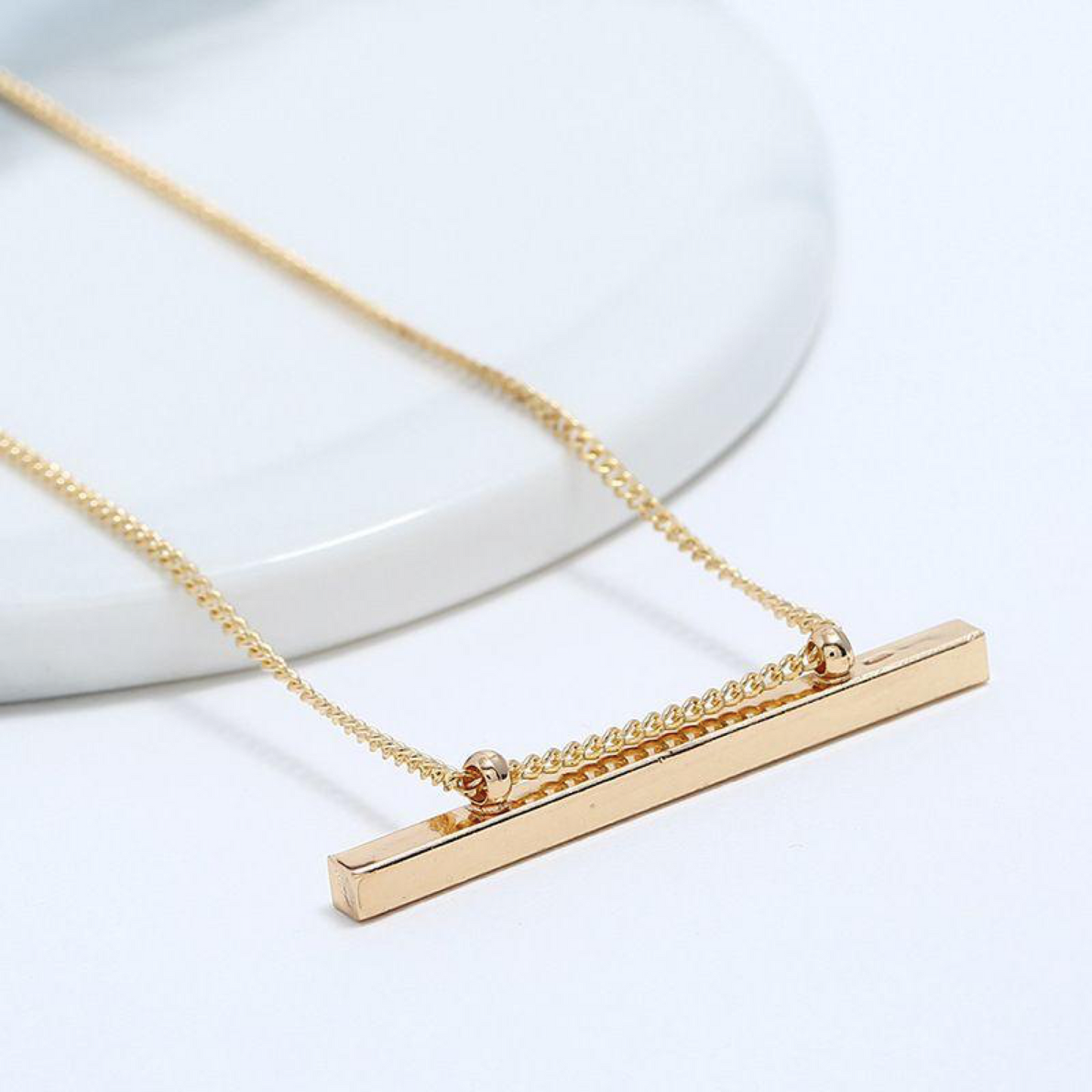 Cammy Golden Bar Chain Necklace
