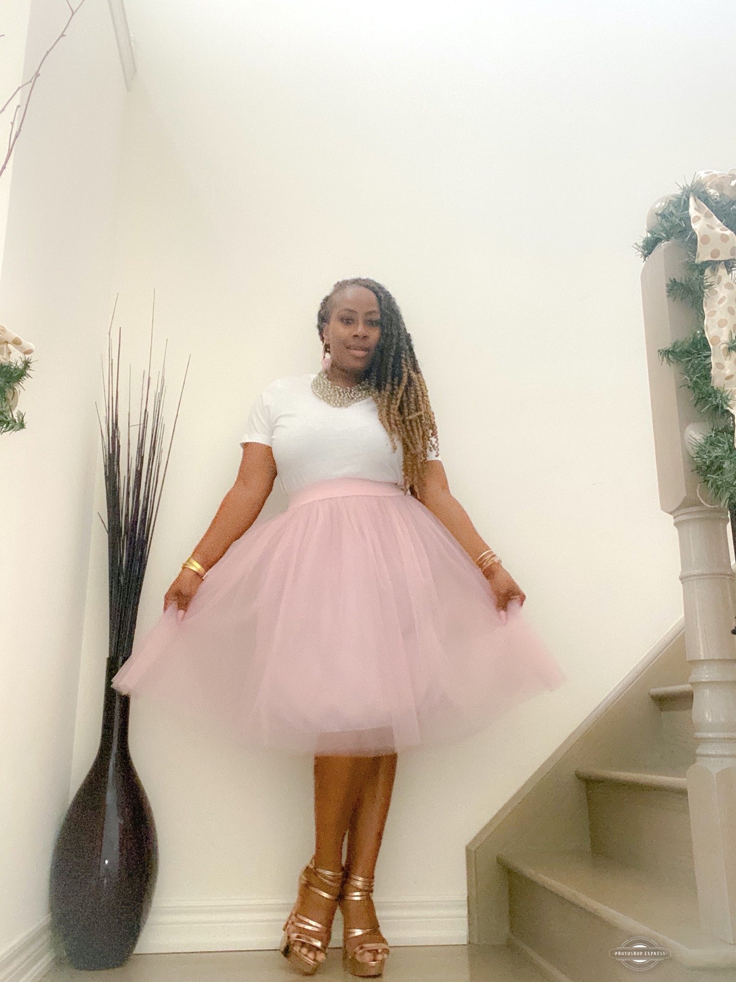 Camille Knee Length Tulle Skirt - Black