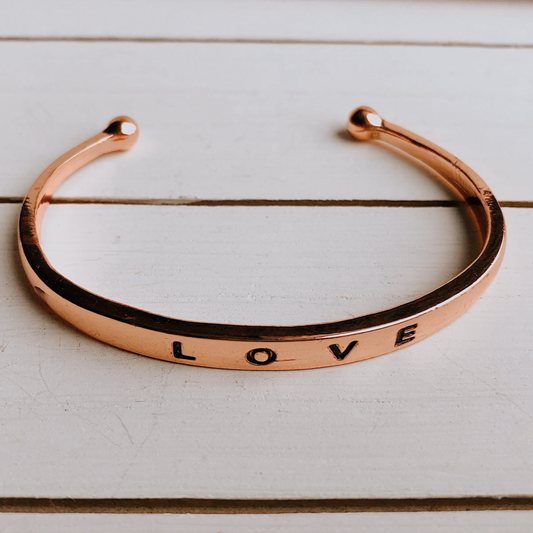 Just Love Open Bangle Bracelet - Rose Gold