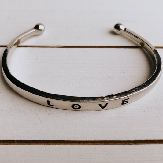 Just Love Open Bangle Bracelet - Silver