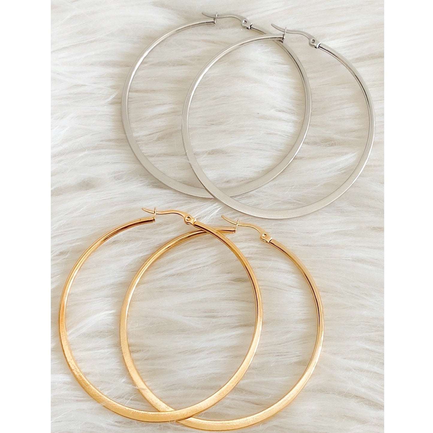 Tibby Large Hoop Earrings - Gold