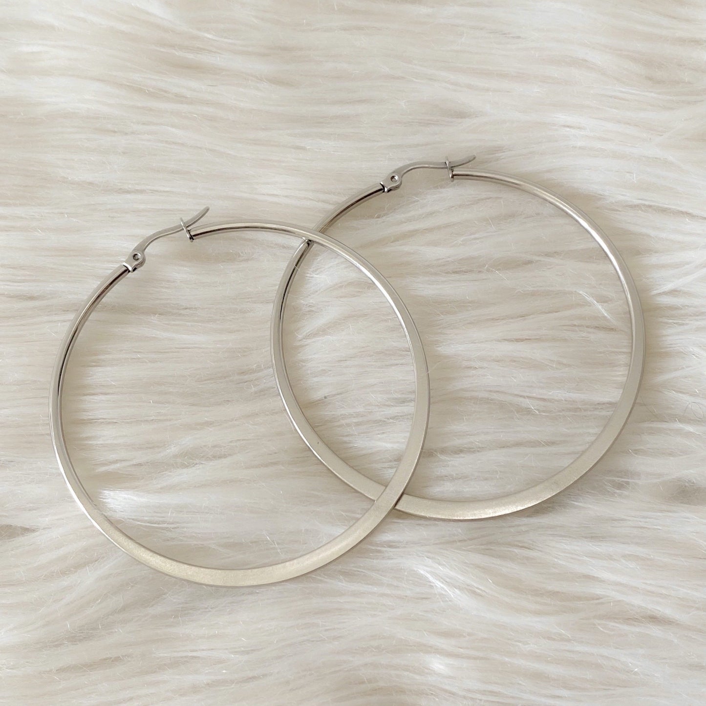 Tibby Large Hoop Earrings - Silver