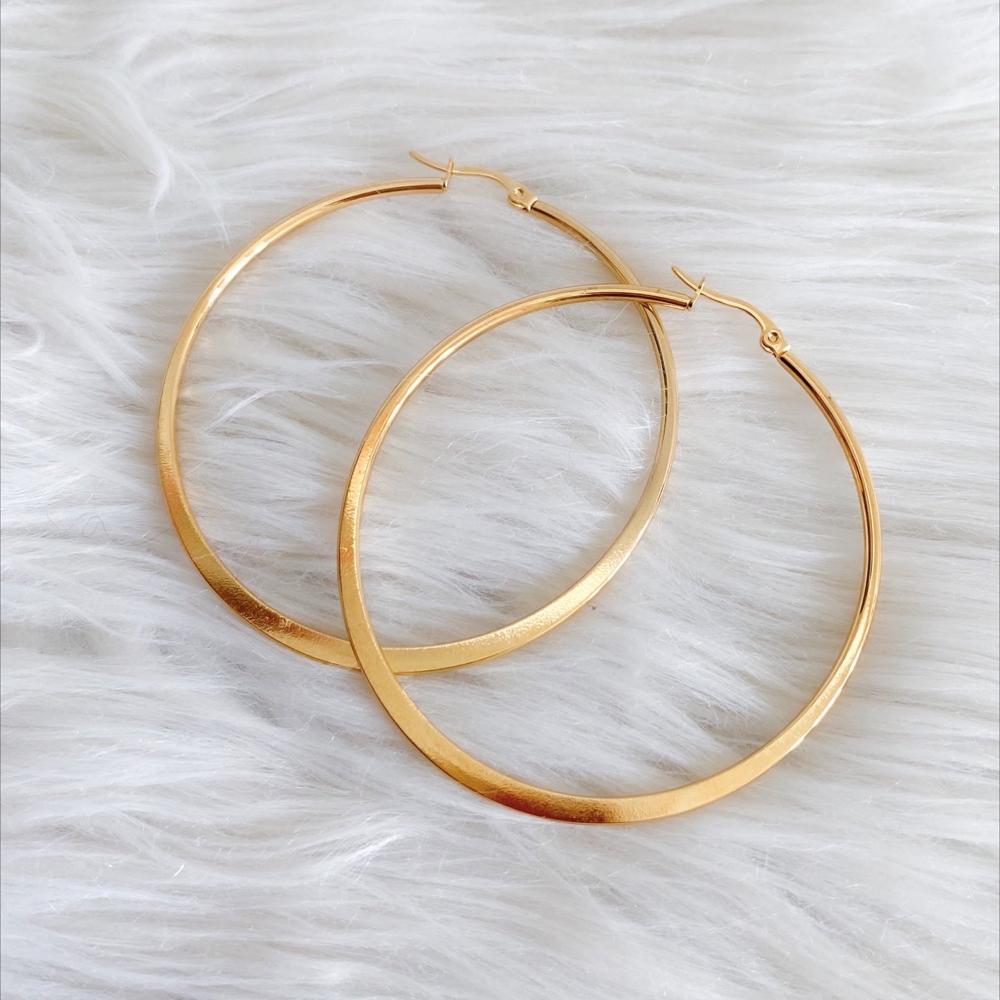 Tibby Large Hoop Earrings - Gold