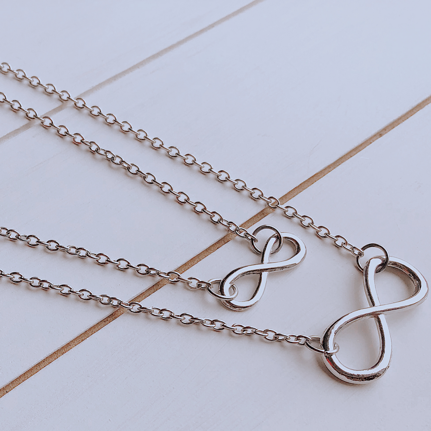 Infinity Love Double Layer Necklace - Silver