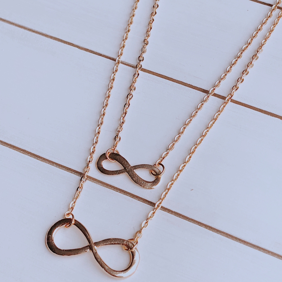 Infinity Love Double Layer Necklace - Silver