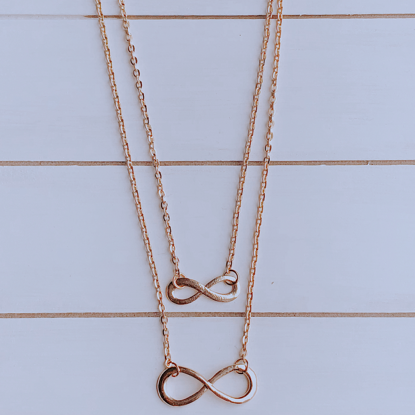 Infinity Love Double Layer Necklace - Silver