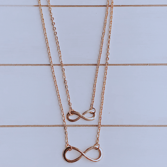 Infinity Love Double Layer Necklace - Gold