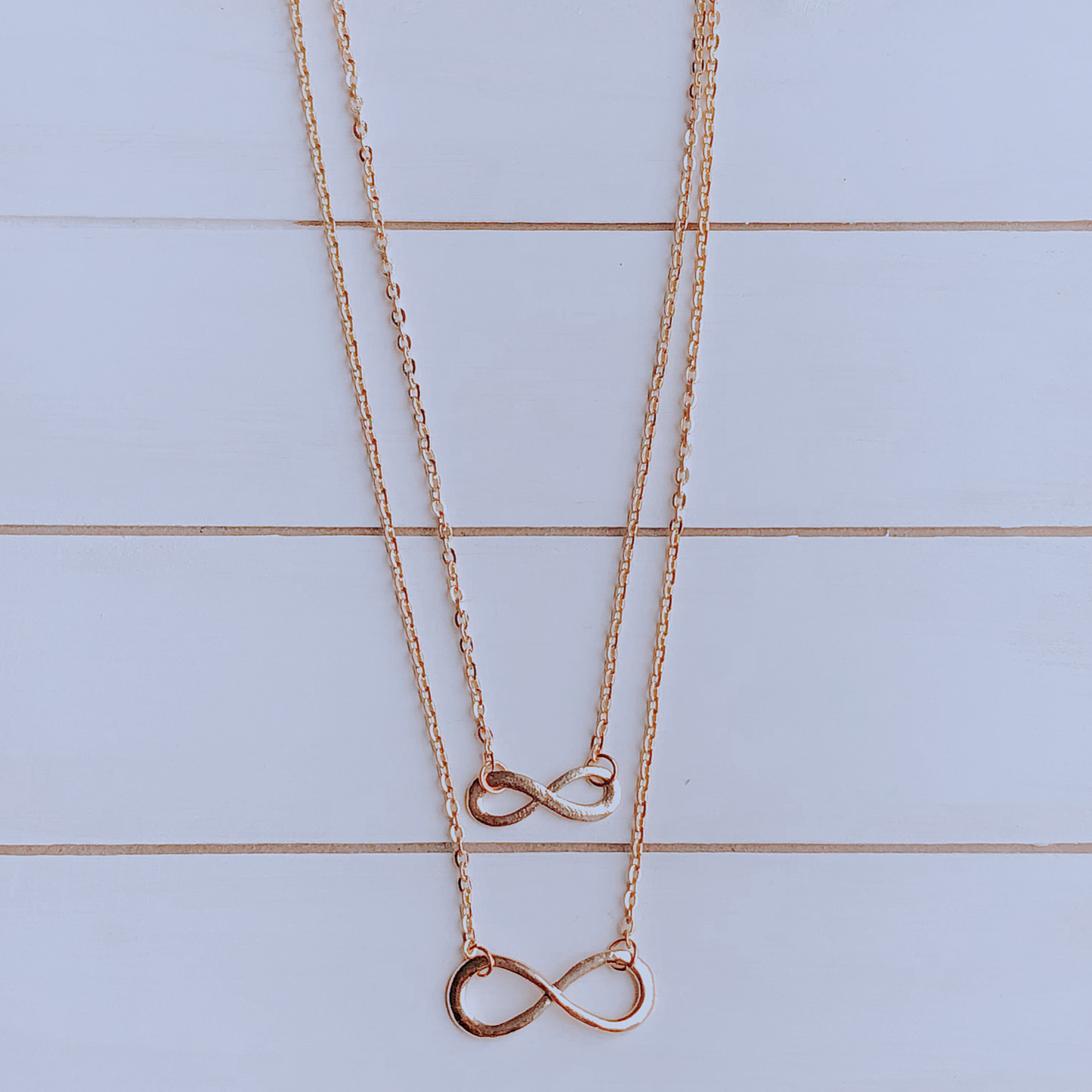 Infinity Love Double Layer Necklace - Silver