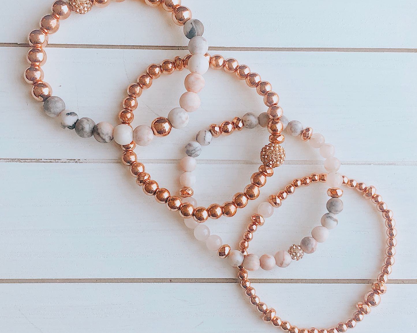 Pink Zebra Jasper Love Beaded Bracelets