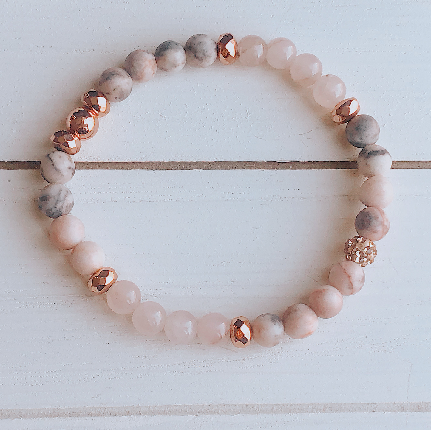 Pink Zebra Jasper Love Beaded Bracelets