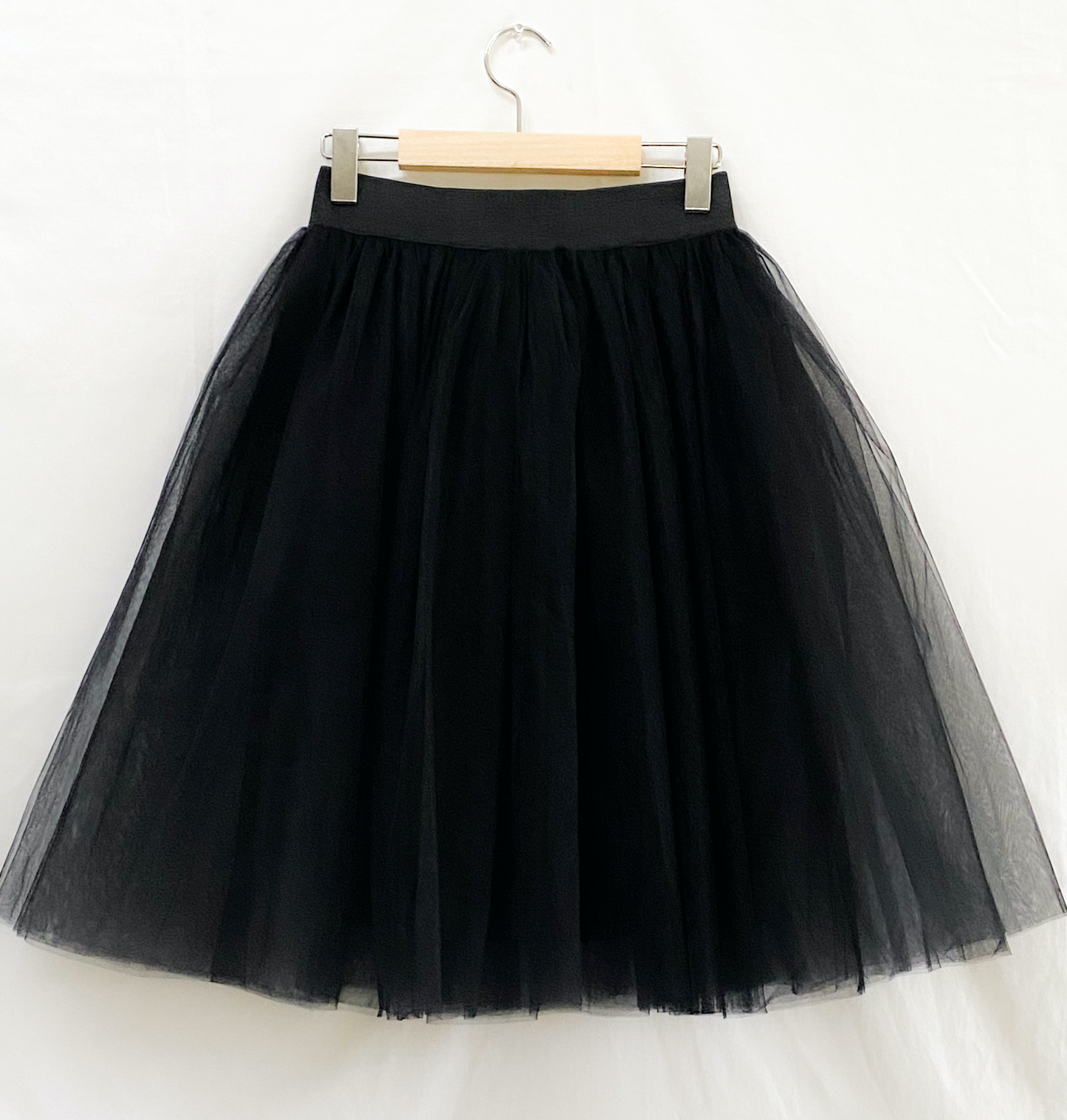 Camille Knee Length Tulle Skirt - Black