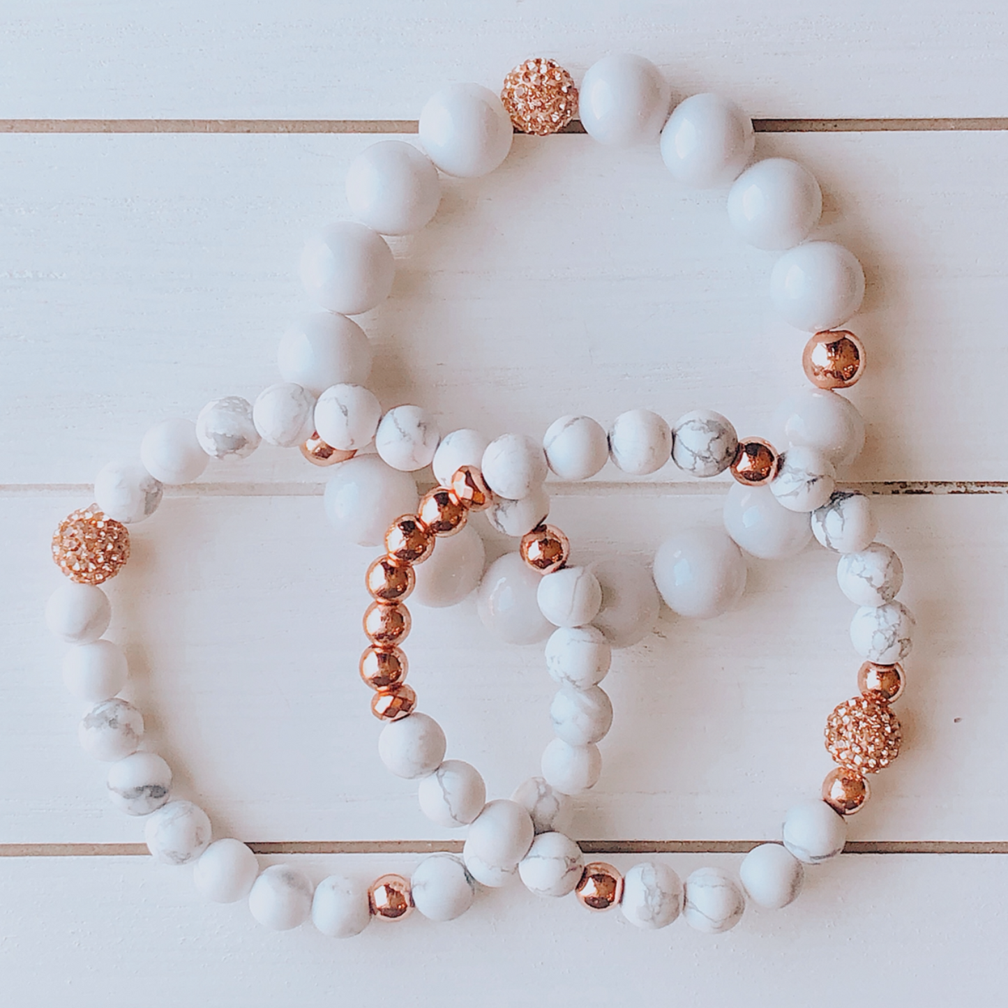 Marble Rosé Beaded Bracelets