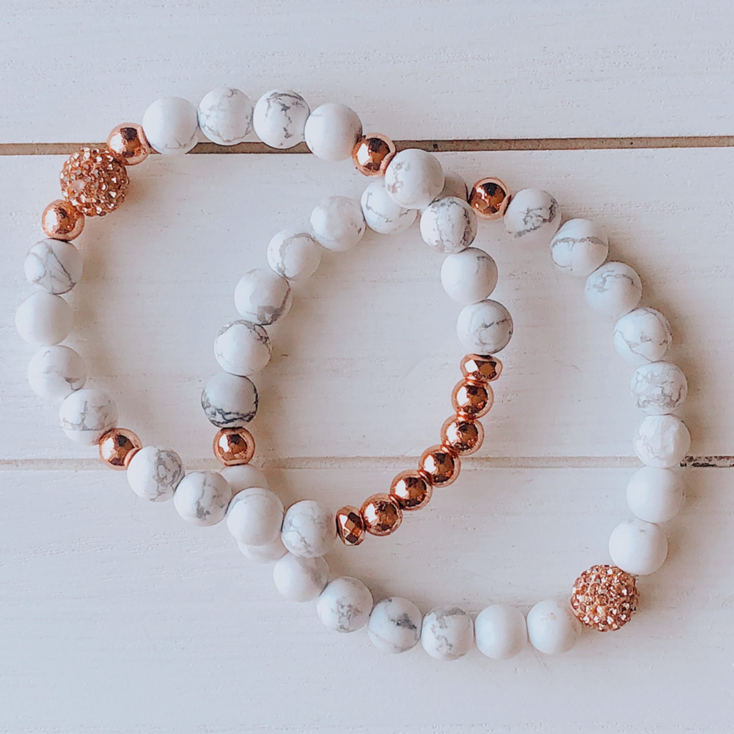 Marble Rosé Beaded Bracelets