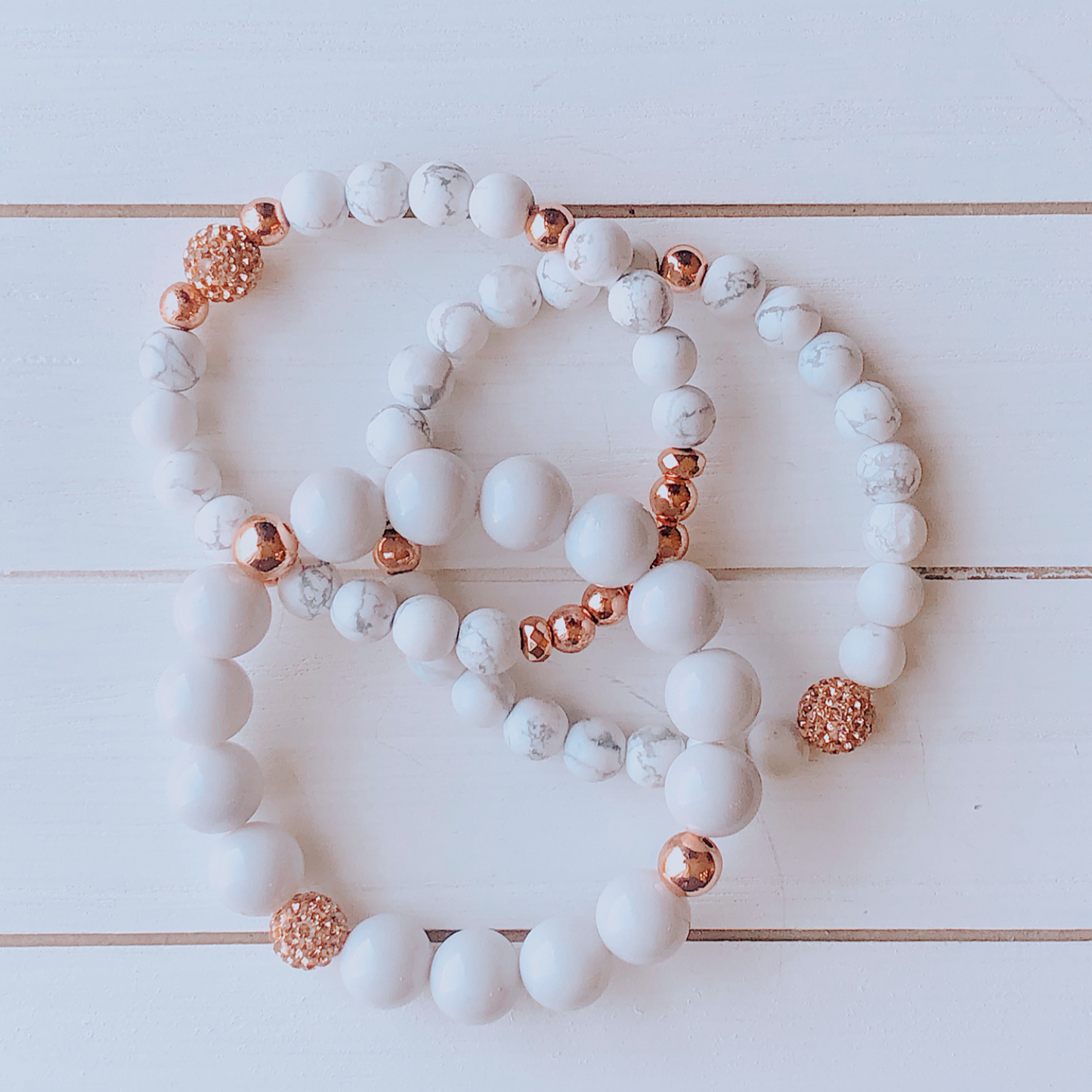 Marble Rosé Beaded Bracelets