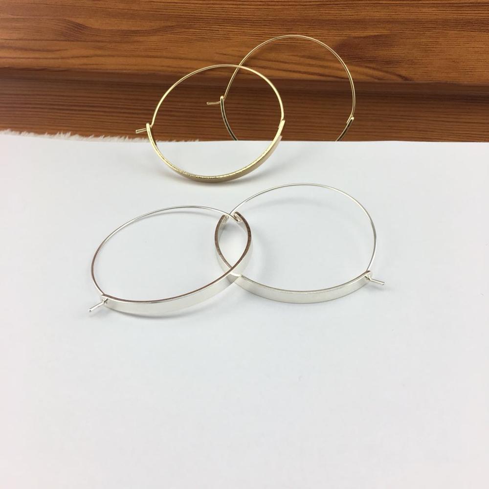 Abby Round Hoop Earrings - Gold